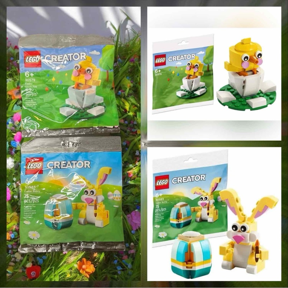 LEGO Bundle of 2 Sets: #30579 Easter Chick Egg and #30583 Easter Bunny, NEW